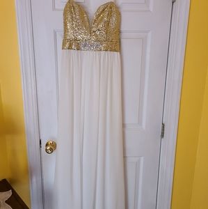 Golden/Cream Formal Prom Dress